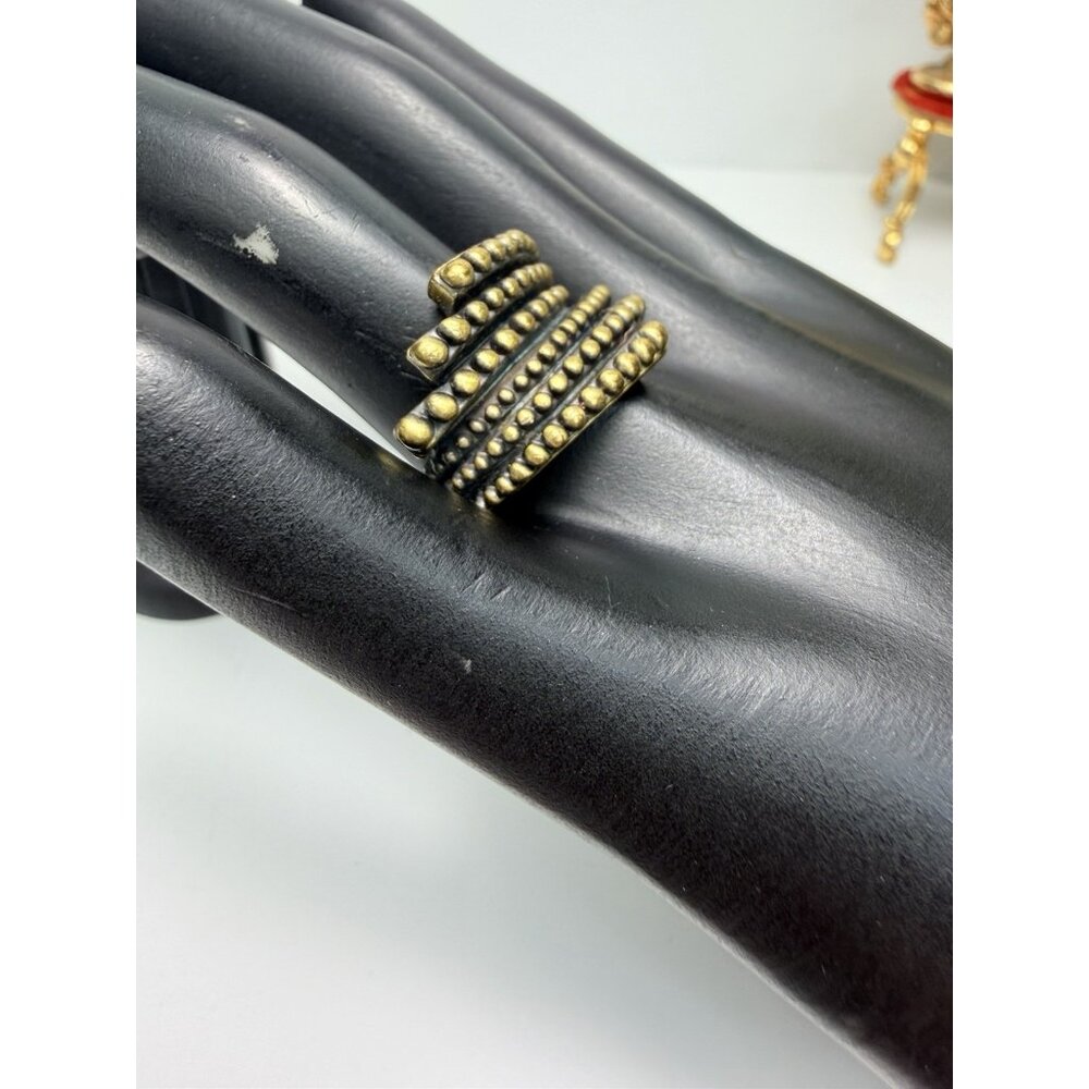Lia Sophia  Kiam Family SOPHIA  Scalloped Blackened Antiqued Gold Tone Ring Sz-9